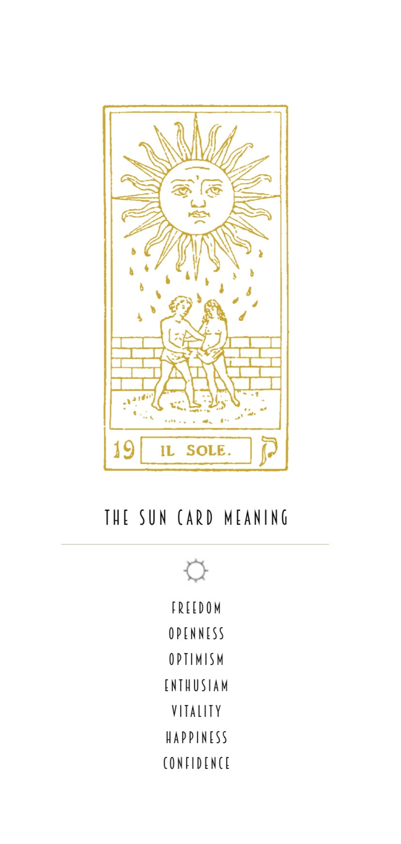 Sorellina Il Sole Tarot Card