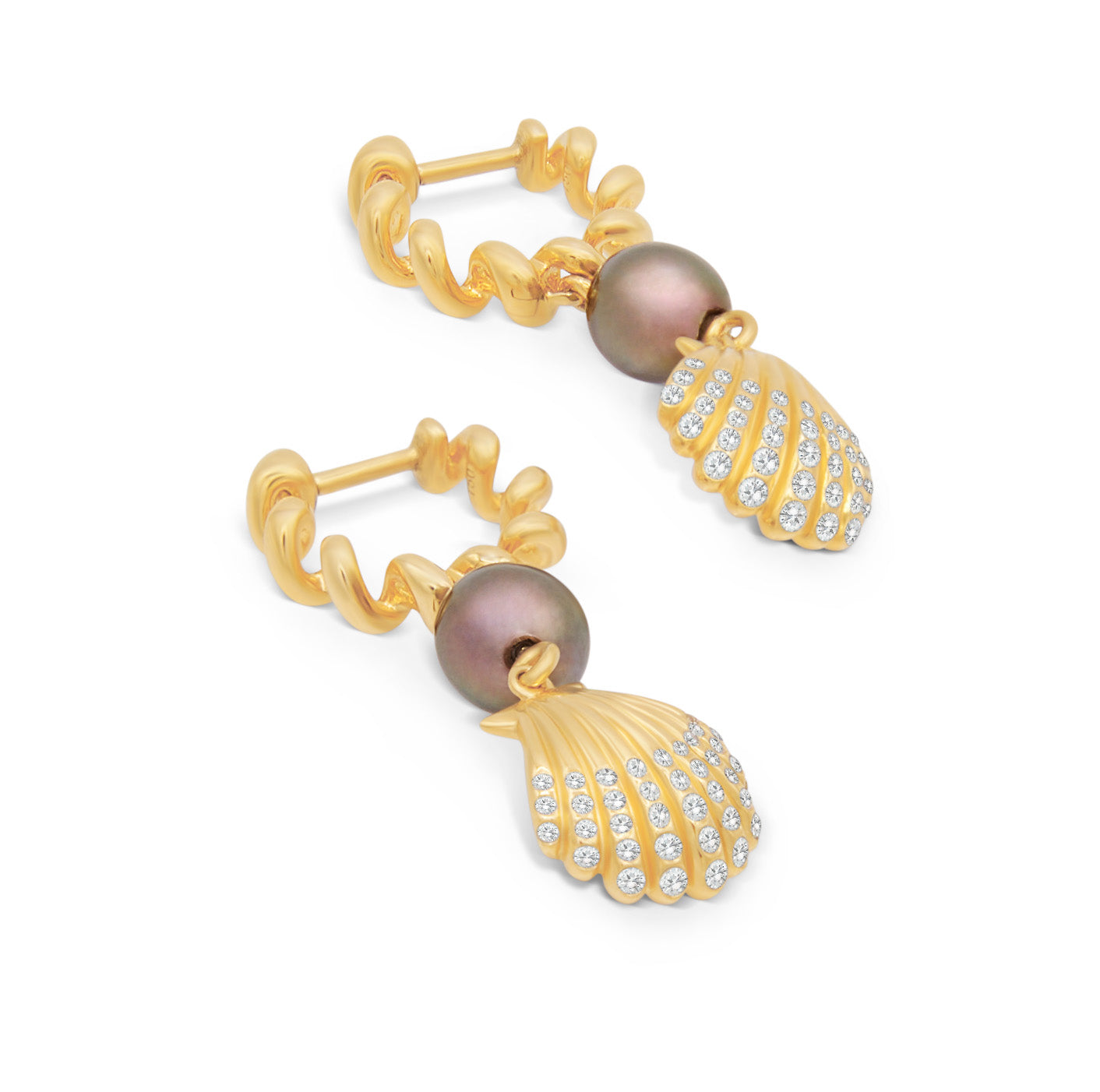 Boochier Diamond Shell Earrings