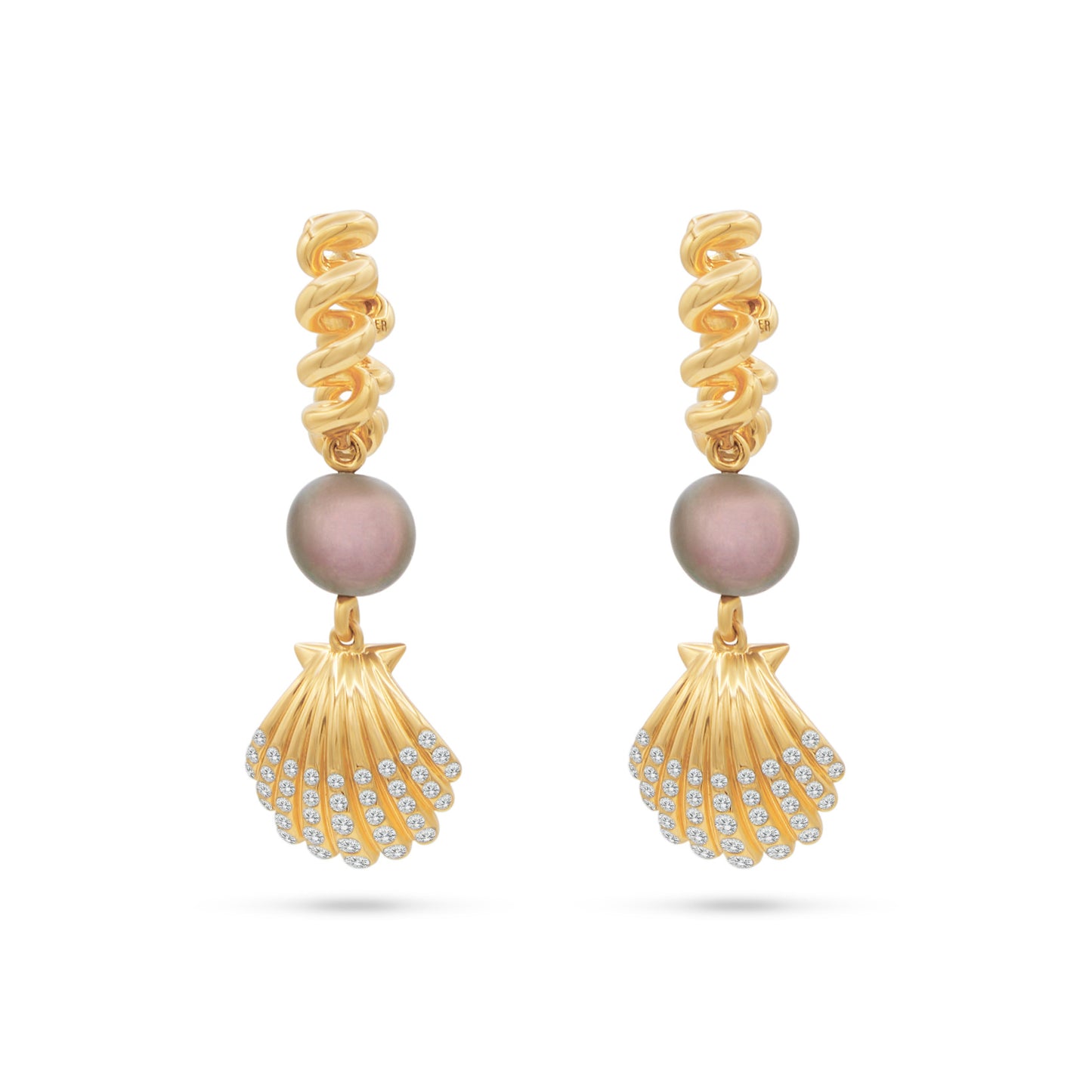 Boochier Diamond Shell Earrings