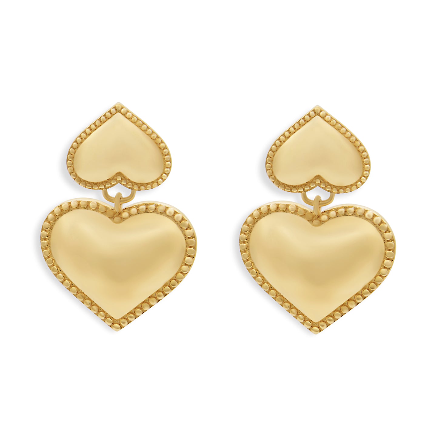 The Seven 14K Double Heart Earrings