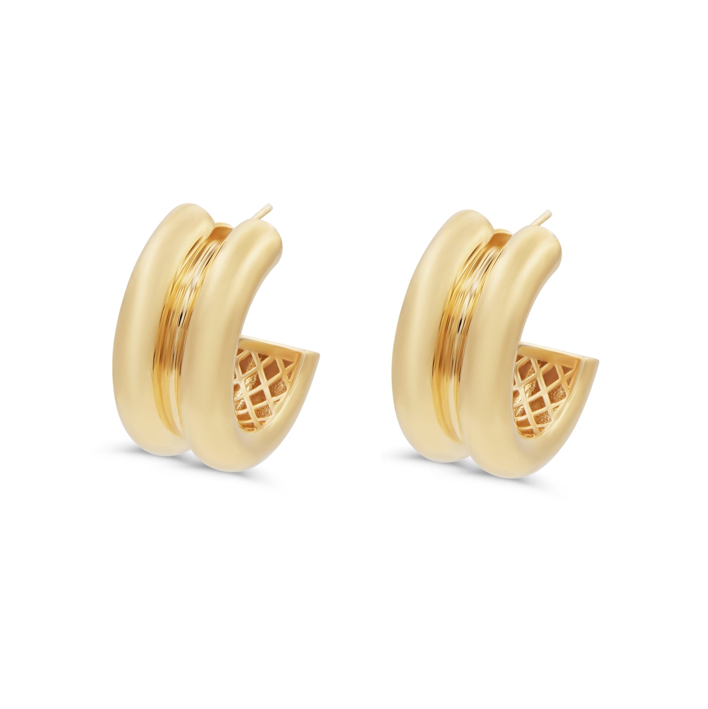The Seven 14K Large Post Hoops