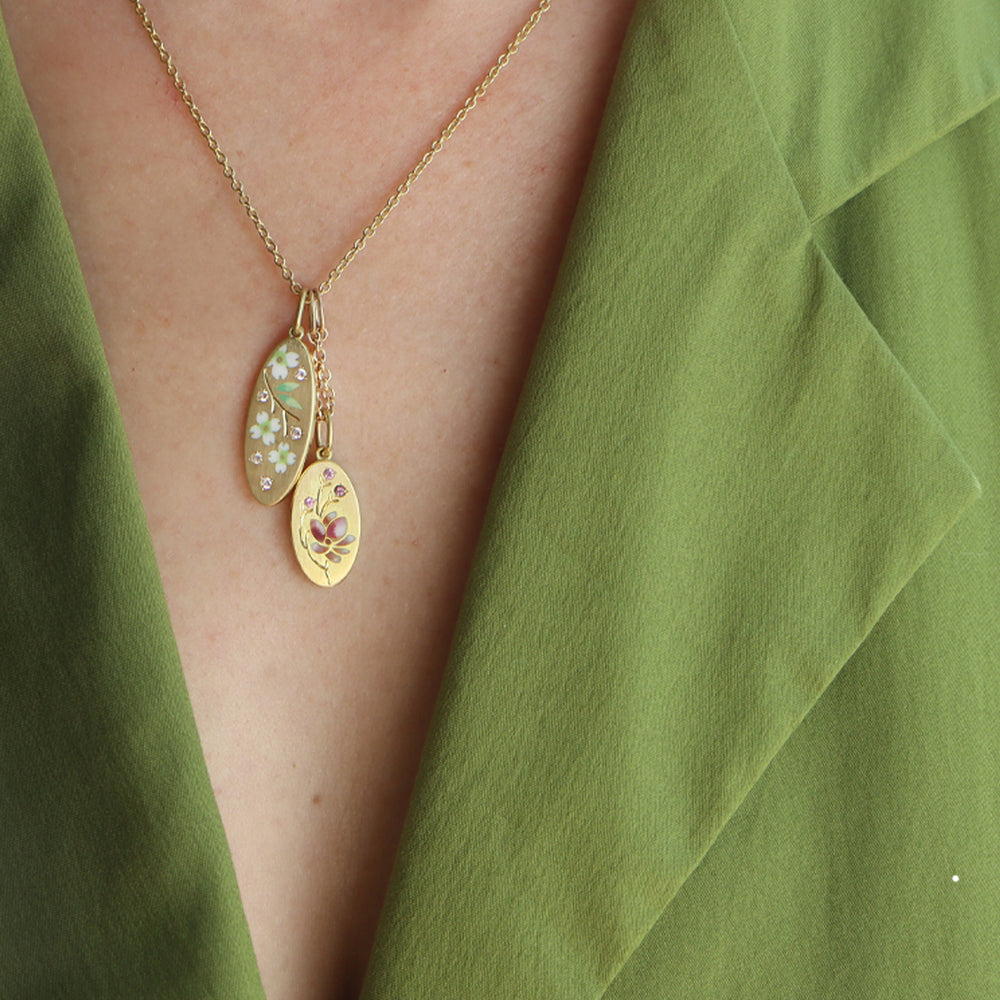Gwen Barba Magnolia Oval Pendant