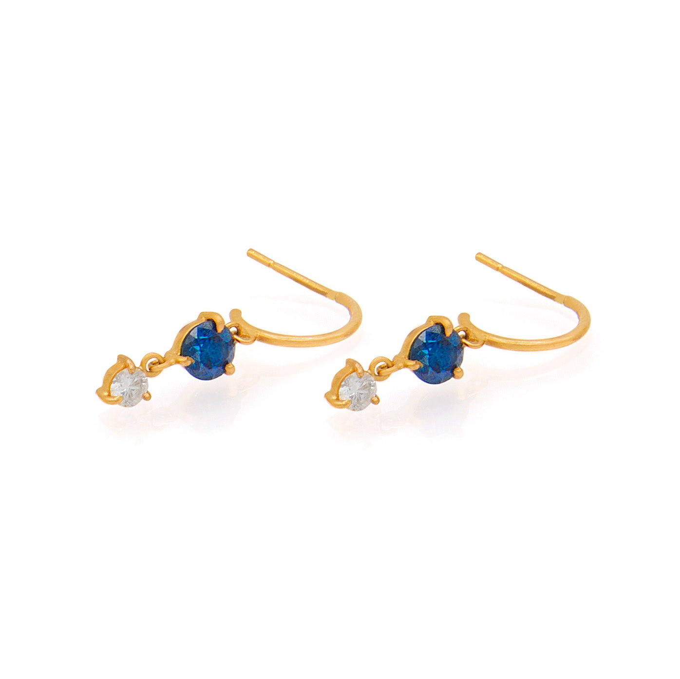 Land of Giants Blue and White Diamond Drop Earrings