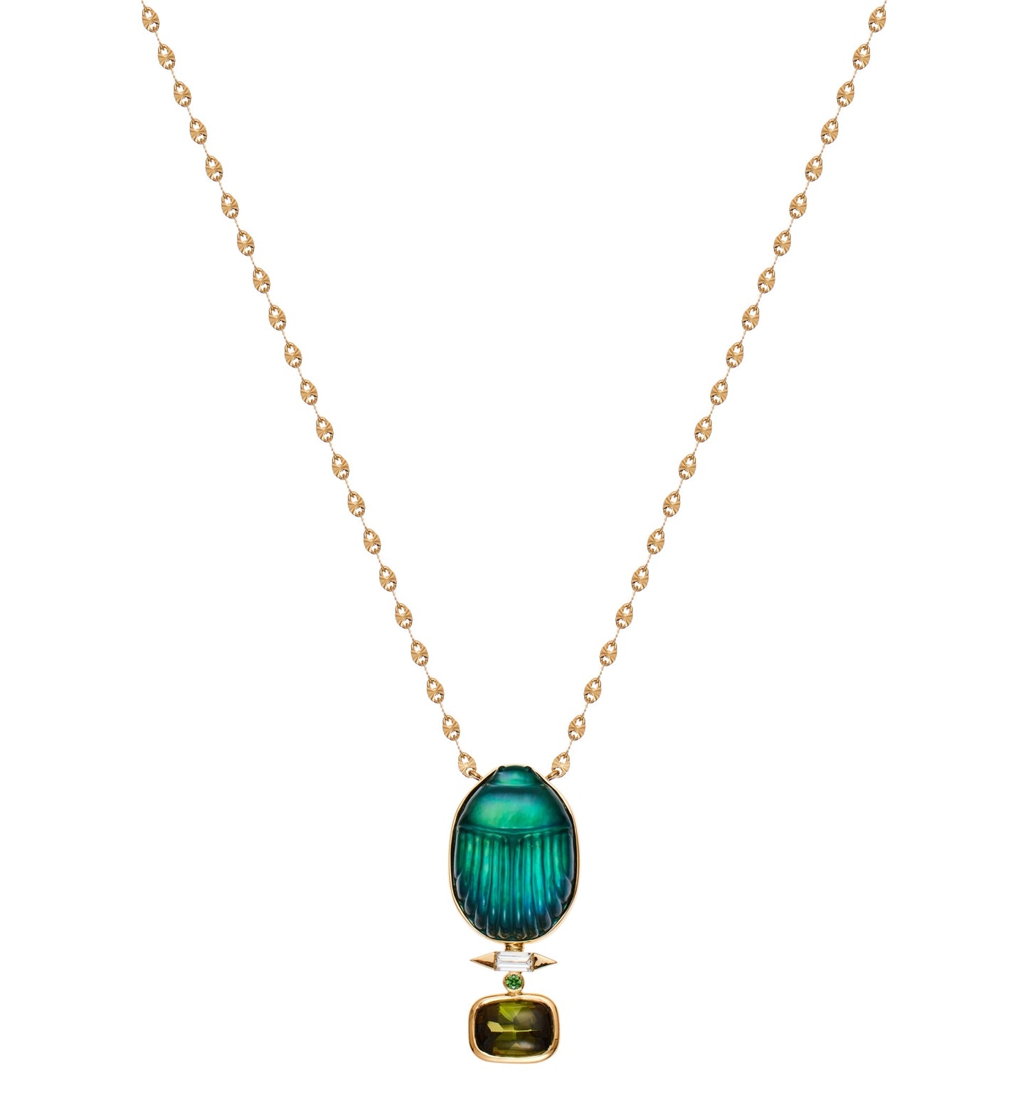 Lito Big Gola Necklace with Tourmaline