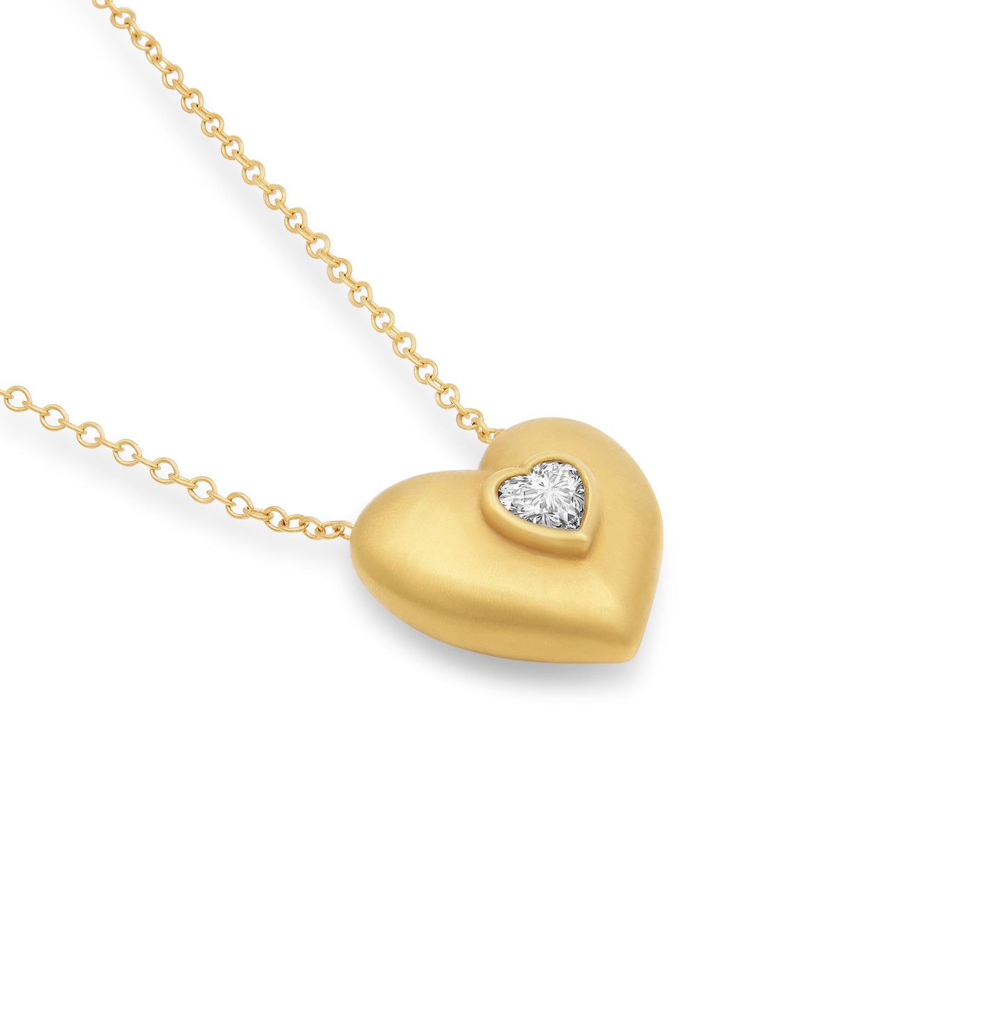 Suzy Landa Puffy Heart Diamond Necklace