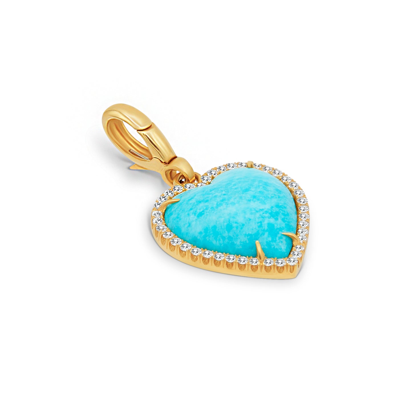 Jenna Blake Turquoise Heart in Diamond Frame Pendant