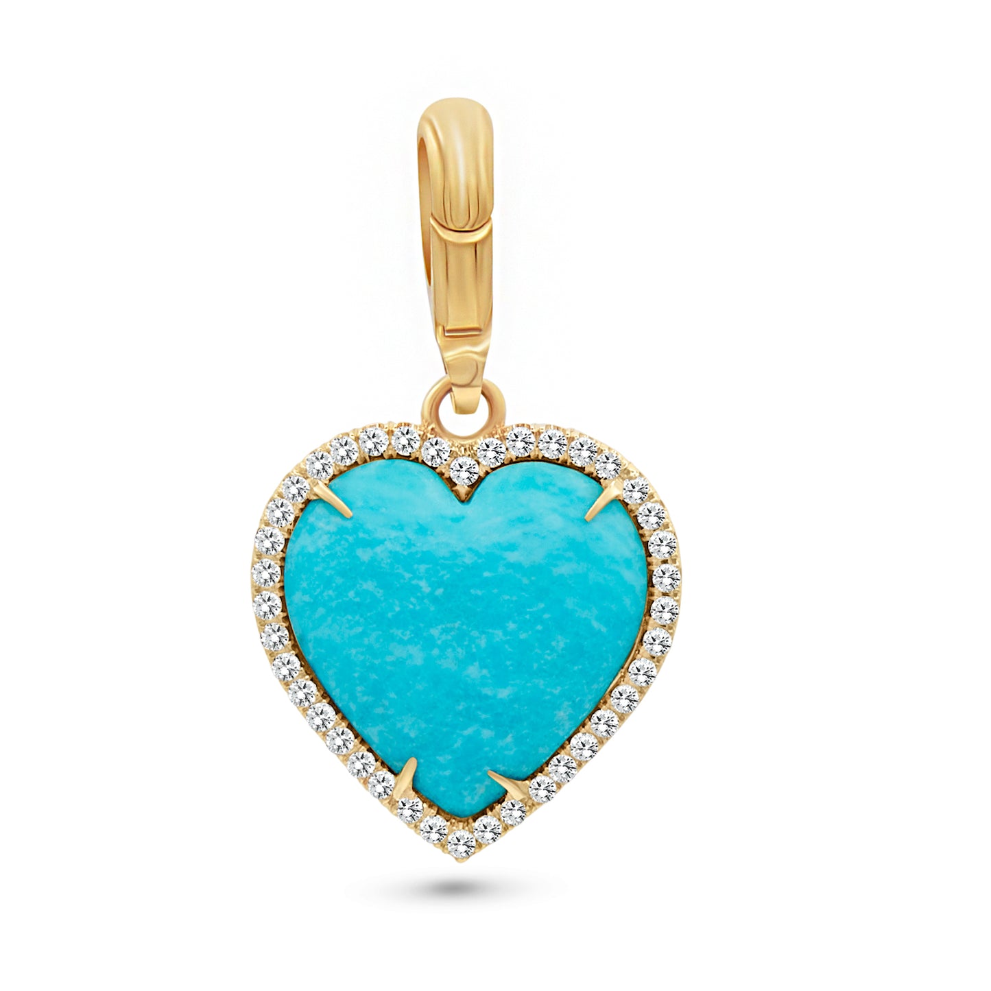 Jenna Blake Turquoise Heart in Diamond Frame Pendant