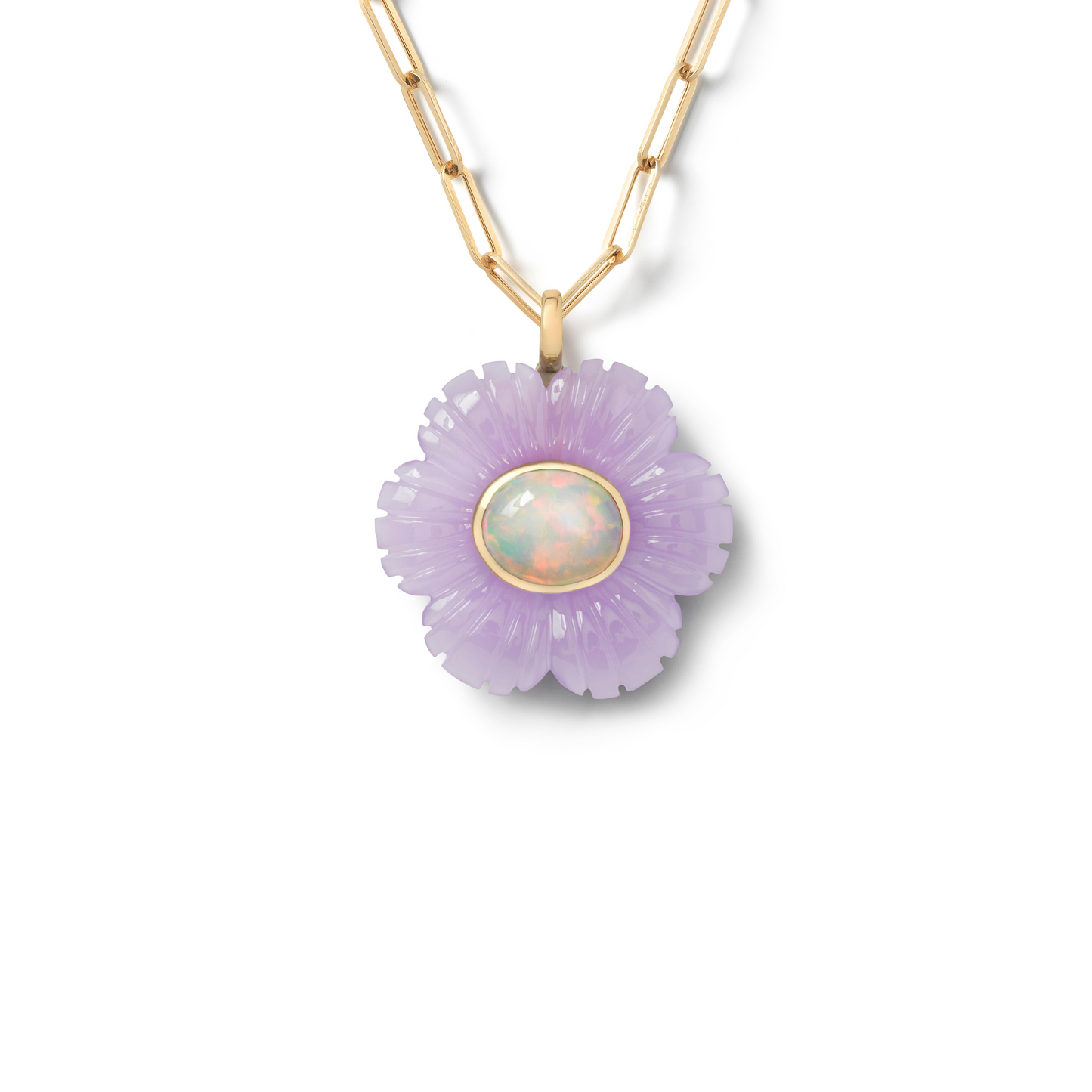 Sophie Joanne Paradise Flower Pendant - Yttrium Fluorite & Ethiopian Opal