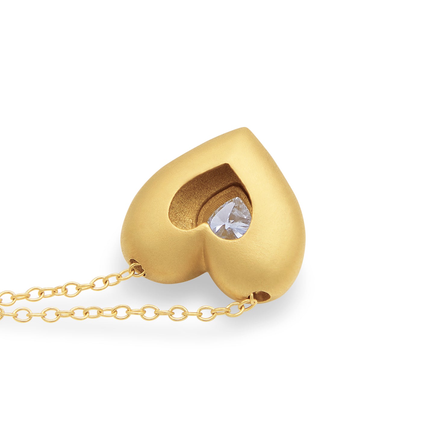 Suzy Landa Puffy Heart Diamond Necklace