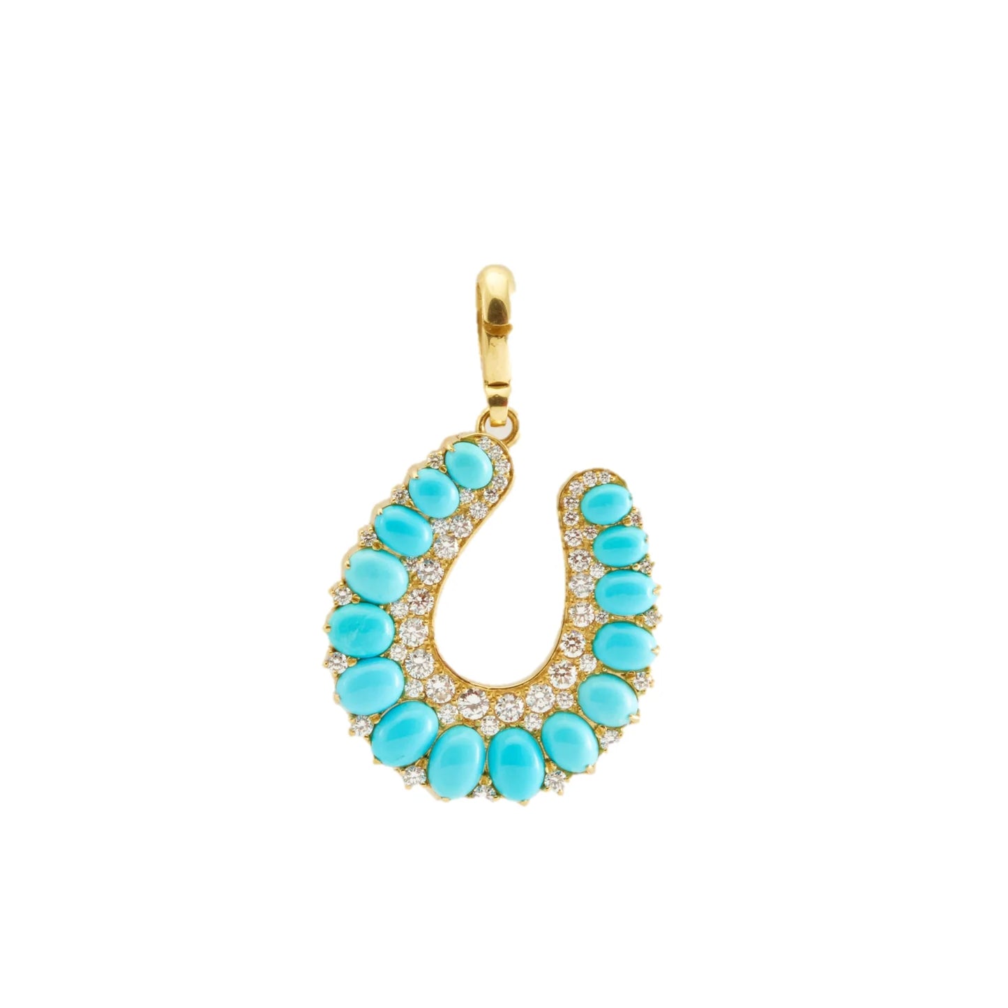 Jenna Blake Turquoise and Diamond Horseshoe Charm